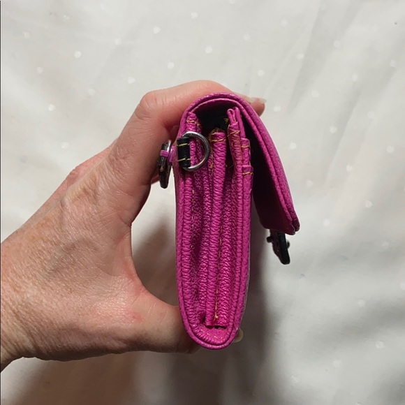 Nine West Pink & Black Pebbled leather long Wallet - Picture 11 of 11